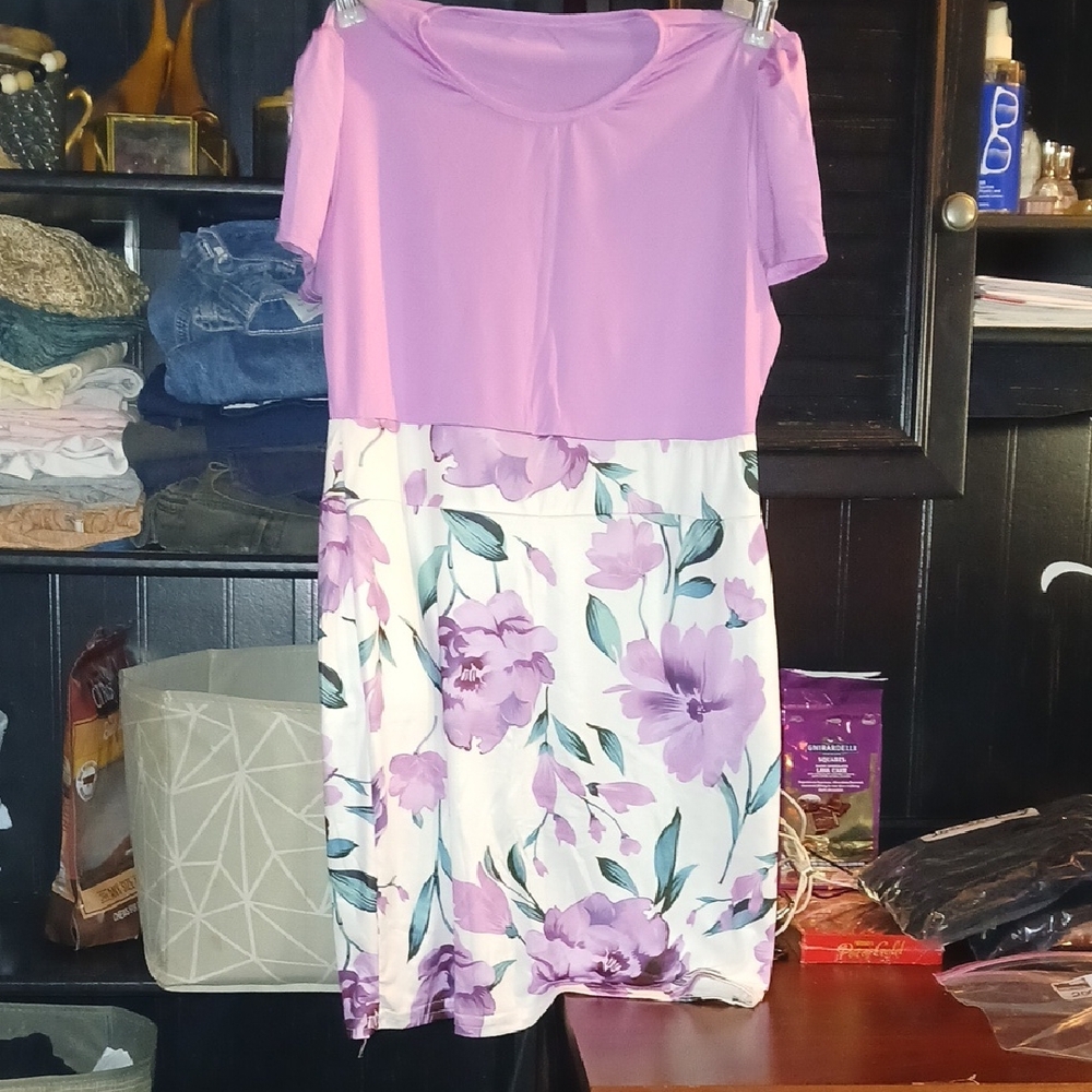 Chic Lavender Floral Mini Dress